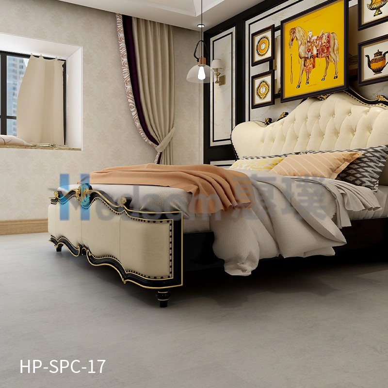 HP-SPC-17 惠璞石塑水泥灰鎖扣地板溫馨舒適防潮放水防滑